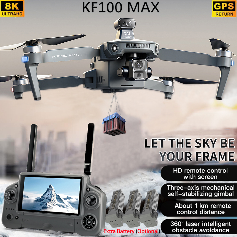 Rc Helicopter Electric - KF100 MAX GPS Drone 4K Fotocamera