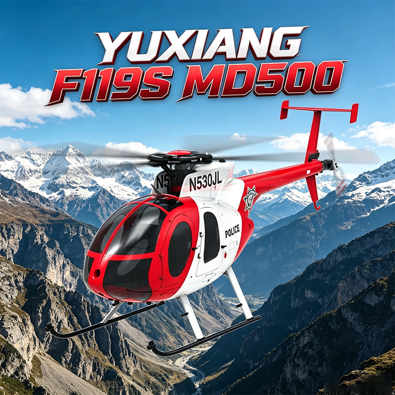 Rc Helicopter Single Rotor - Elicottero Telecomandato YXZNRC F119S Md500, Simulazione